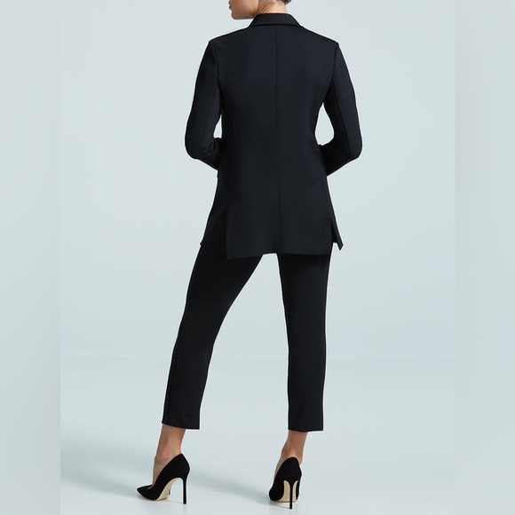 New! COMMANDO Lux Anti Wrinkle Neoprene CEO Double Breasted Blazer Black Small - Picture 3 of 15